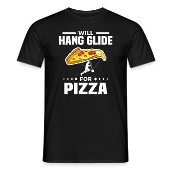 Will Hang Glide For Pizza Gliding Glider Gliders - Men's T-Shirt - black - Front - AI Model Male 178 light (178cm)