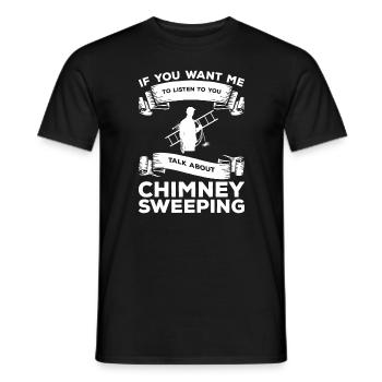Si tu veux que je t’écoute parler de cheminée - T-shirt homme - noir - Devant - AI Model Male 178 light (178cm)
