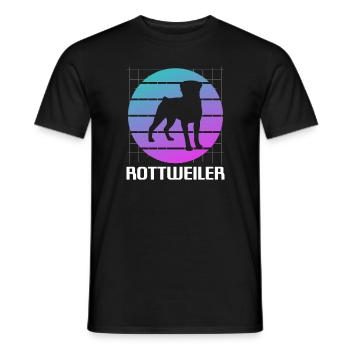 Retro Rottweiler Rottweilers Dog Lover - Men's T-Shirt - black - Front - AI Model Male 178 light (178cm)