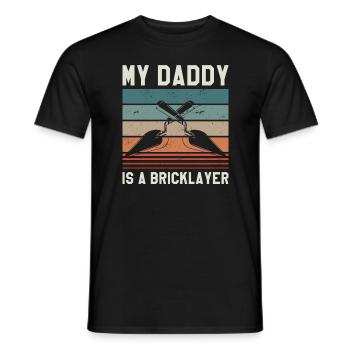 Mon papa est maçon maçon maçon maçon - T-shirt homme - noir - Devant - AI Model Male 178 light (178cm)