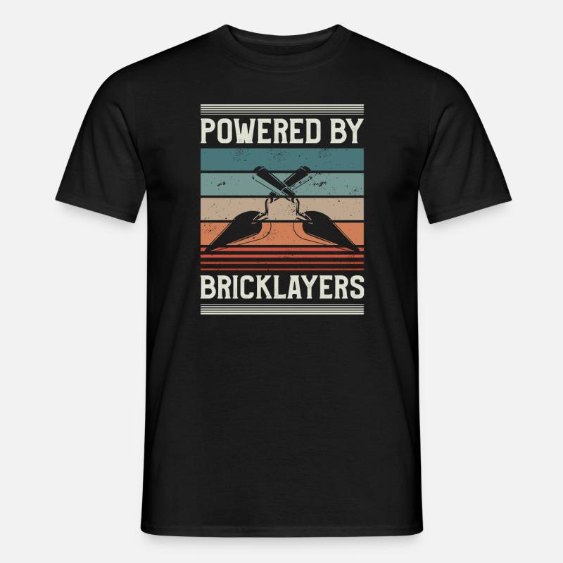 Powered By Bricklayers Bricklaying Bricklayer - Men's T-Shirt - black