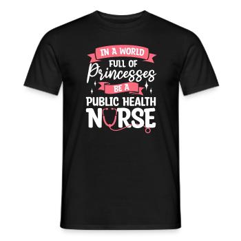 Dans un monde plein de princesses, soyez une santé publique - T-shirt homme - noir - Devant - AI Model Male 178 light (178cm)