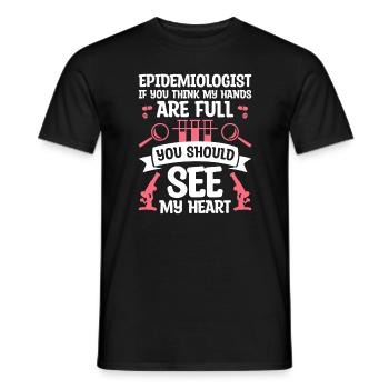 Épidémiologiste Si tu penses que mes mains sont pleines - T-shirt homme - noir - Devant - AI Model Male 178 light (178cm)