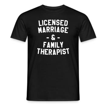 Thérapeute conjugal et familial agréé LMFT - T-shirt homme - noir - Devant - AI Model Male 178 light (178cm)