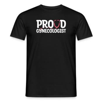Proud Gynecologist Gynecology OB/GYN - Men's T-Shirt - black - Front - AI Model Male 178 light (178cm)