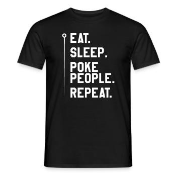 Eat Sleep Poke People Repeat Acupuncture - Men's T-Shirt - black - Front - AI Model Male 178 light (178cm)