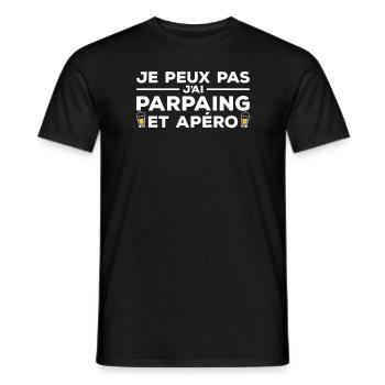 Je Peux Pas J'ai Parpaing Et Apéro Maçon - T-shirt homme - noir - Devant - AI Model Male 178 light (178cm)