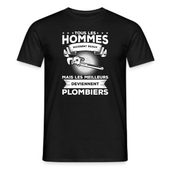 Mais Les Meilleurs Deviennent Plombiers Plomberie - T-shirt homme - noir - Devant - AI Model Male 178 light (178cm)