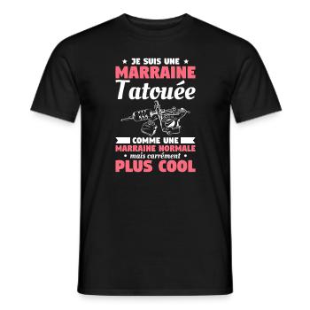 Je Suis Une Marraine Tatouée Comme Un Marraine - T-shirt homme - noir - Devant - AI Model Male 178 light (178cm)