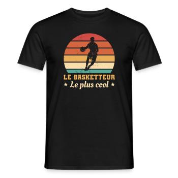 Retro Le Basketteur Le Plus Cool Basket-Ball - T-shirt homme - noir - Devant - AI Model Male 178 light (178cm)