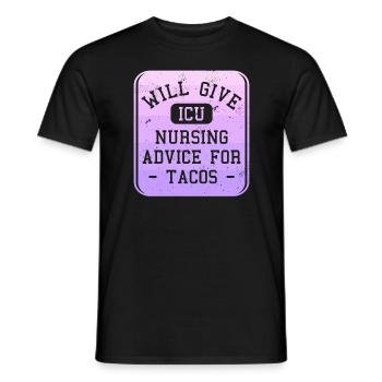 Gibt Ratschläge zur Pflege auf der Intensivstation für Tacos CCRN-Krankenschwestern - Männer T-Shirt - Schwarz - Vorne - AI Model Male 178 light (178cm)