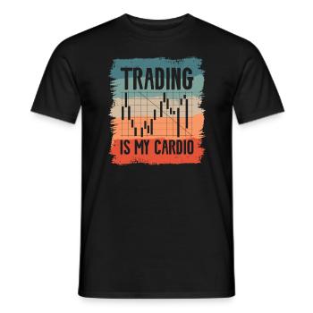 Trading ist mein Cardio Stock Market Trader Aktien - Männer T-Shirt - Schwarz - Vorne - AI Model Male 178 light (178cm)