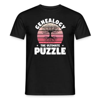 Généalogie Le puzzle ultime Généalogiste - T-shirt homme - noir - Devant - AI Model Male 178 light (178cm)