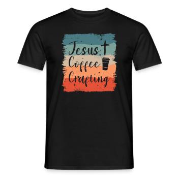 Jesus Coffee Crafting Crafts DIY Crafter - Men's T-Shirt - black - Front - AI Model Male 178 light (178cm)