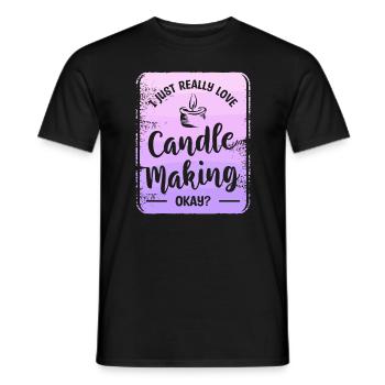 Ich liebe es einfach, Kerzen zu machen, okay zu basteln - Männer T-Shirt - Schwarz - Vorne - AI Model Male 178 light (178cm)