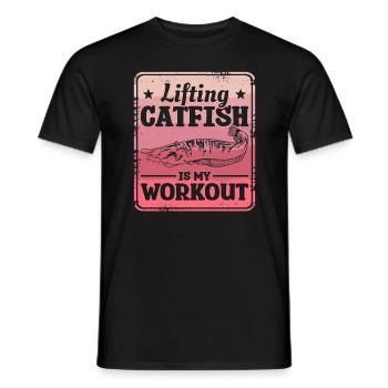 Soulever le poisson-chat est mon entraînement Catfishing Fishing - T-shirt homme - noir - Devant - AI Model Male 178 light (178cm)