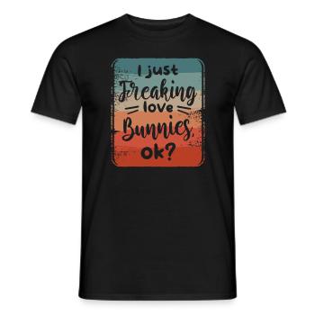 I Just Freaking Love Bunnies Ok Bunny Rabbit Lover - Men's T-Shirt - black - Front - AI Model Male 178 light (178cm)