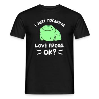 I Just Freaking Love Frogs Ok Frog Lover - Men's T-Shirt - black - Front - AI Model Male 178 light (178cm)