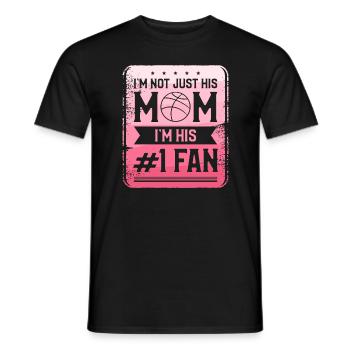 I'm Not Just His Mom I'm His #1 Fan Basketball - Men's T-Shirt - black - Front - AI Model Male 178 light (178cm)