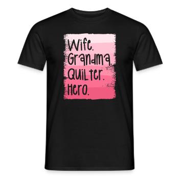 Wife Grandma Quilter Hero Quilting Seamstress - Men's T-Shirt - black - Front - AI Model Male 178 light (178cm)