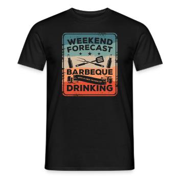 Wochenend-Vorhersage Grillen mit einer hohen Wahrscheinlichkeit von - Männer T-Shirt - Schwarz - Vorne - AI Model Male 178 light (178cm)
