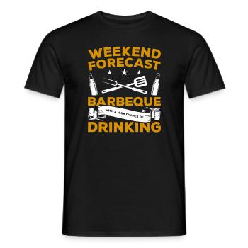 Wochenend-Vorhersage Grillen mit einer hohen Wahrscheinlichkeit von - Männer T-Shirt - Schwarz - Vorne - AI Model Male 178 light (178cm)
