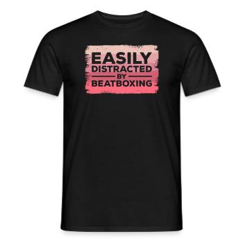 Leicht abgelenkt durch Beatboxing Beatbox Beatboxer - Männer T-Shirt - Schwarz - Vorne - AI Model Male 178 light (178cm)