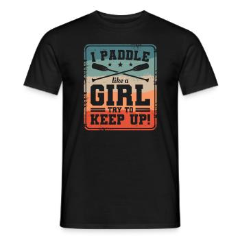 Je rame comme une fille pour essayer de suivre le bateau dragon - T-shirt homme - noir - Devant - AI Model Male 178 light (178cm)