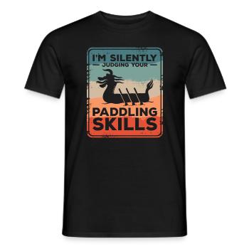 I'm Silently Judging Your Paddling Skills Dragon - Men's T-Shirt - black - Front - AI Model Male 178 light (178cm)
