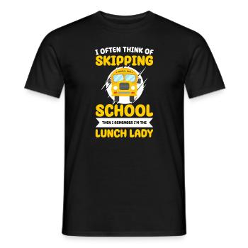 Ich denke oft daran, die Schule zu schwänzen, dann erinnere ich mich - Männer T-Shirt - Schwarz - Vorne - AI Model Male 178 light (178cm)