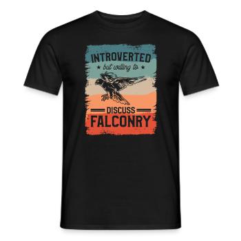 Introverted But Willing To Discuss Falconry - Men's T-Shirt - black - Front - AI Model Male 178 light (178cm)