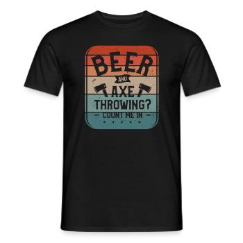 Bier Und Axt Werfen Zählen Sie Mich In - Männer T-Shirt - Schwarz - Vorne - AI Model Male 178 light (178cm)