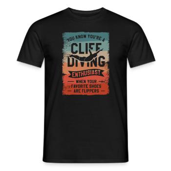 Vous savez que vous êtes un passionné de plongée en falaise quand - T-shirt homme - noir - Devant - AI Model Male 178 light (178cm)