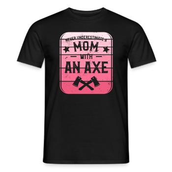 Ne sous-estimez jamais une maman avec une hache - T-shirt homme - noir - Devant - AI Model Male 178 light (178cm)