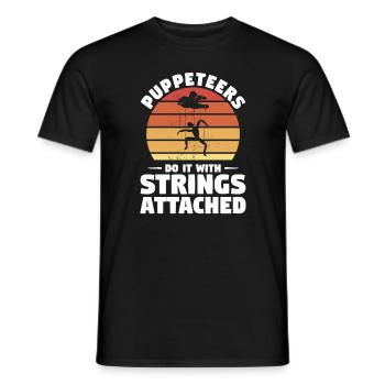 Puppeteers Do It With Strings Attached Puppetry - Men's T-Shirt - black - Front - AI Model Male 178 light (178cm)