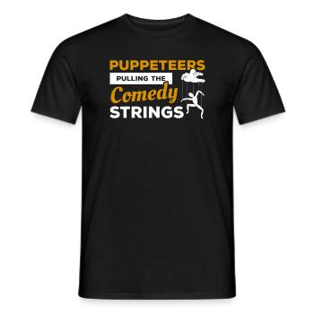 Puppeteers Pulling The Comedy Strings Puppetry - Men's T-Shirt - black - Front - AI Model Male 178 light (178cm)