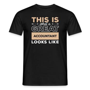 Voici à quoi ressemble un grand comptable - T-shirt homme - noir - Devant - AI Model Male 178 light (178cm)