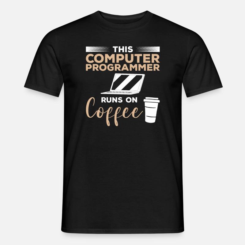 Dieser Computerprogrammierer läuft auf Kaffee - Männer T-Shirt - Schwarz