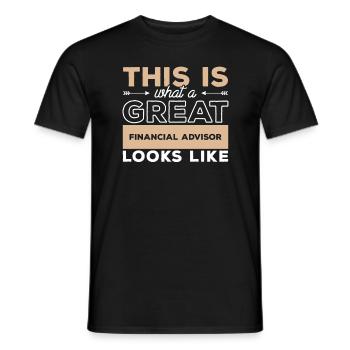 Voici à quoi ressemble un bon conseiller financier - T-shirt homme - noir - Devant - AI Model Male 178 light (178cm)