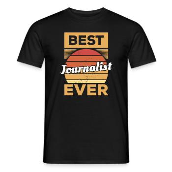 Vintage Best Journalist Ever Media Journalism - Men's T-Shirt - black - Front - AI Model Male 178 light (178cm)