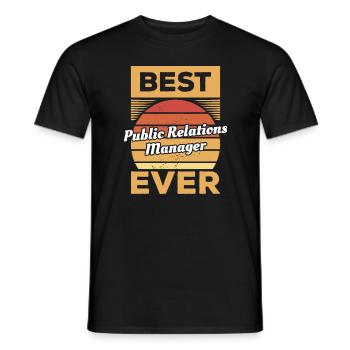Vintage Best Public Relations Manager Ever - Men's T-Shirt - black - Front - AI Model Male 178 light (178cm)