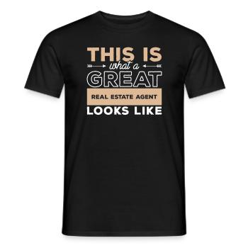 This Is What A Great Real Estate Agent Looks Like - Men's T-Shirt - black - Front - AI Model Male 178 light (178cm)