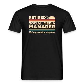 Vintage Retired Social Media Manager Not My - T-shirt homme - noir - Devant - AI Model Male 178 light (178cm)