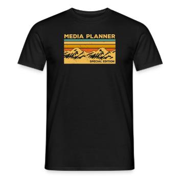 Vintage Media Planner Sonderausgabe Marketing - Männer T-Shirt - Schwarz - Vorne - AI Model Male 178 light (178cm)