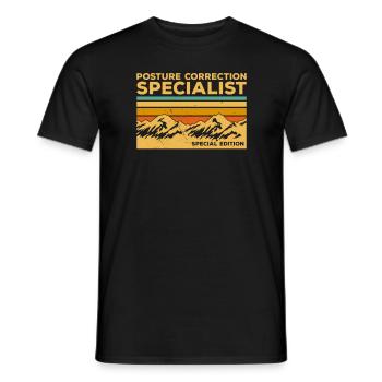 Spezialist für Vintage-Haltungskorrektur Spezial - Männer T-Shirt - Schwarz - Vorne - AI Model Male 178 light (178cm)
