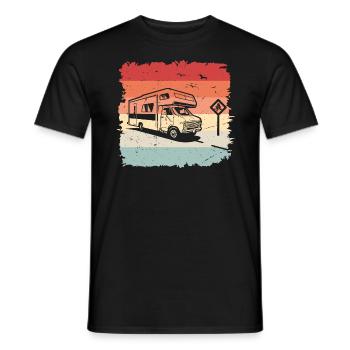 Camper Motorhome Trekking Gift Retro Vintage - Men's T-Shirt - black - Front - AI Model Male 178 light (178cm)