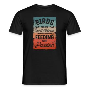 Birds Are My Spirit Animals Feeding With Passion - Men's T-Shirt - black - Front - AI Model Male 178 light (178cm)