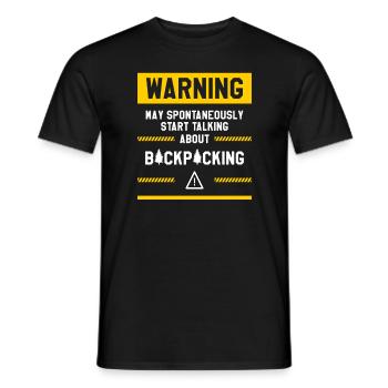Warning May Spontaneously Start Talking About - Men's T-Shirt - black - Front - AI Model Male 178 light (178cm)