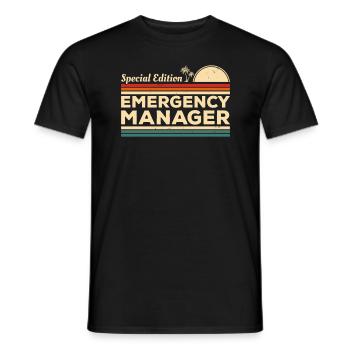 Vintage Emergency Manager - Men's T-Shirt - black - Front - AI Model Male 178 light (178cm)