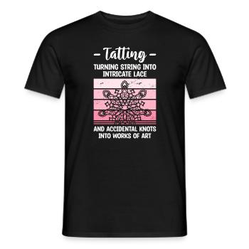 Tatting Turning String Into Intricate Lace And - Men's T-Shirt - black - Front - AI Model Male 178 light (178cm)